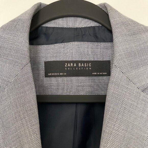 Zara Basic Tailored Grey Blazer | One Button | Fitted Classic Jacket - Picture 13 of 16